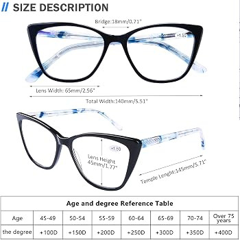 Oversized Blue Light Blocking Reading Glasses Women - Stylish Cat Eye Designer Computer Readers E... | Amazon (US)
