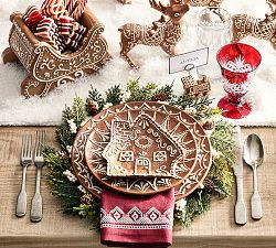 Gingerbread House Stoneware Appetizer Plates - Set of 4 | Pottery Barn (US)
