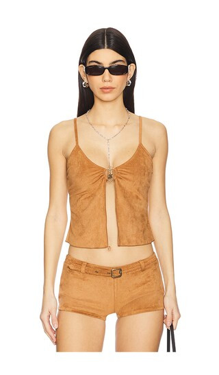 X Bella Hadid Lucy Top in Sun Kissed Suede | Revolve Clothing (Global)