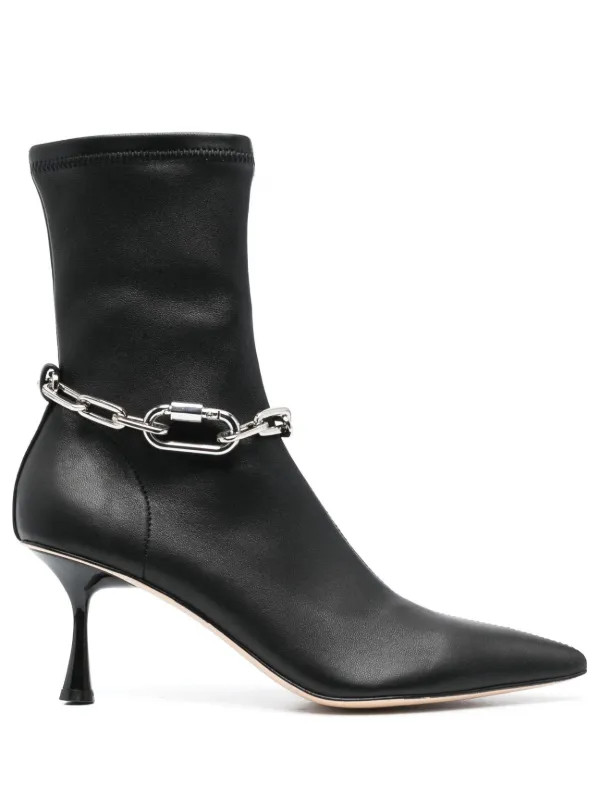 70mm chain-link pointed-toe boots | Farfetch Global