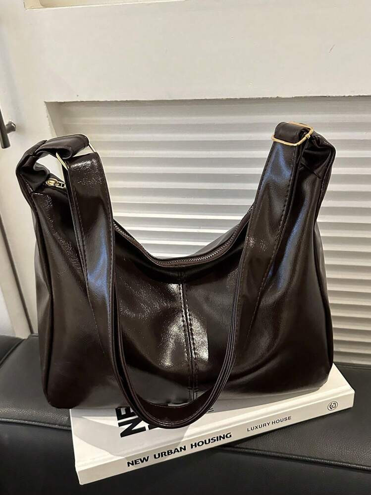 TrendsNew Textured Tote Bag Fashion Leisure Commuter Crossbody Bag Soft Pittote Bag Women's Large... | SHEIN