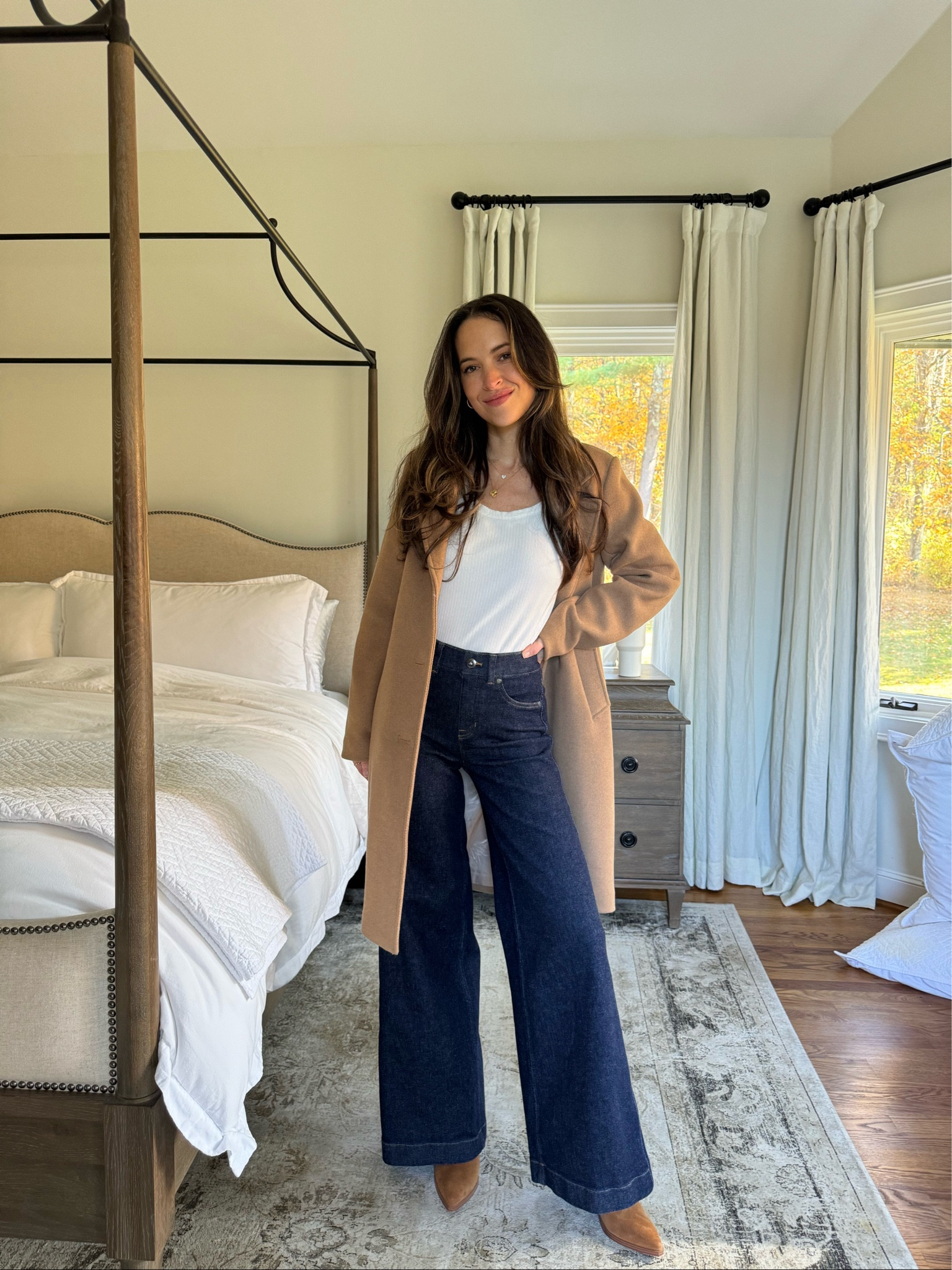 How to style wide leg jeans. Love this pair from Spanx, use code TARABISHYXSPANX for 20% off this pair (15% off sitewide). These run true to size, wearing XS  

#LTKSeasonal #LTKOver40