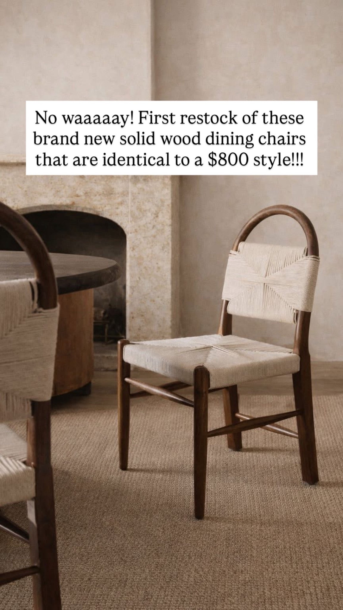 No waaaaay! First restock of these brand new solid wood dining chairs that are identical to a $800 style!!!

#LTKHome #LTKSaleAlert