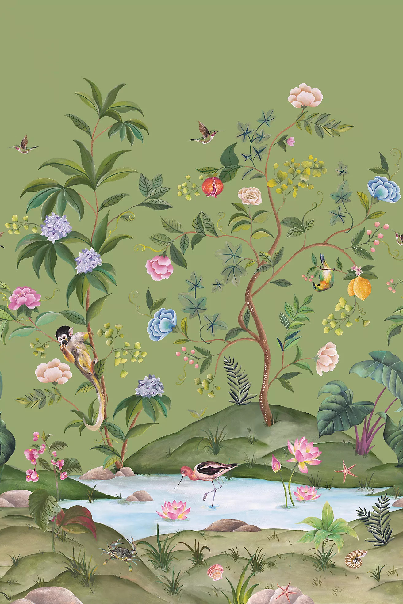 Myanmar Lagoon Nature Wall Mural | Anthropologie (US)