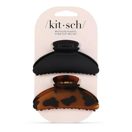 Kitsch Recycled Plastic Claw Clip Black Tortoise 2 Ct (1 Pack) | Walmart (US)