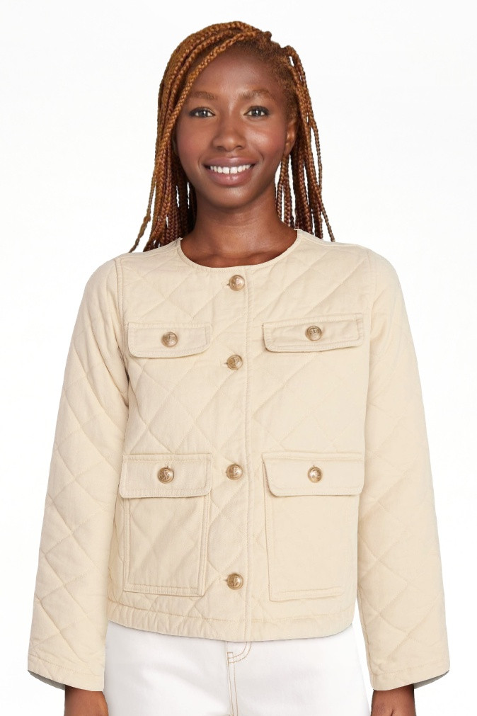 Time and Tru Women's Quilted Cotton Jacket, Sizes XS-XXXL | Walmart (US)
