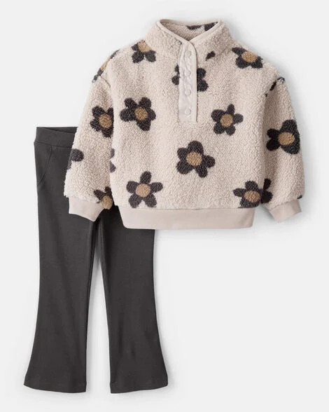 Carter's Toddler Girls Girl 2-Piece Floral Fleece Pullover And Pants Set 4T Cream | Carter's Inc