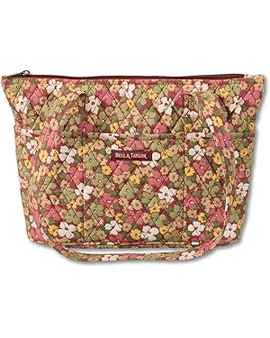 Bella Taylor Small Tote, Quilted Purse for Women, Lightweight Fabric Handbag, 10 Pockets, Zip Top | Amazon (US)