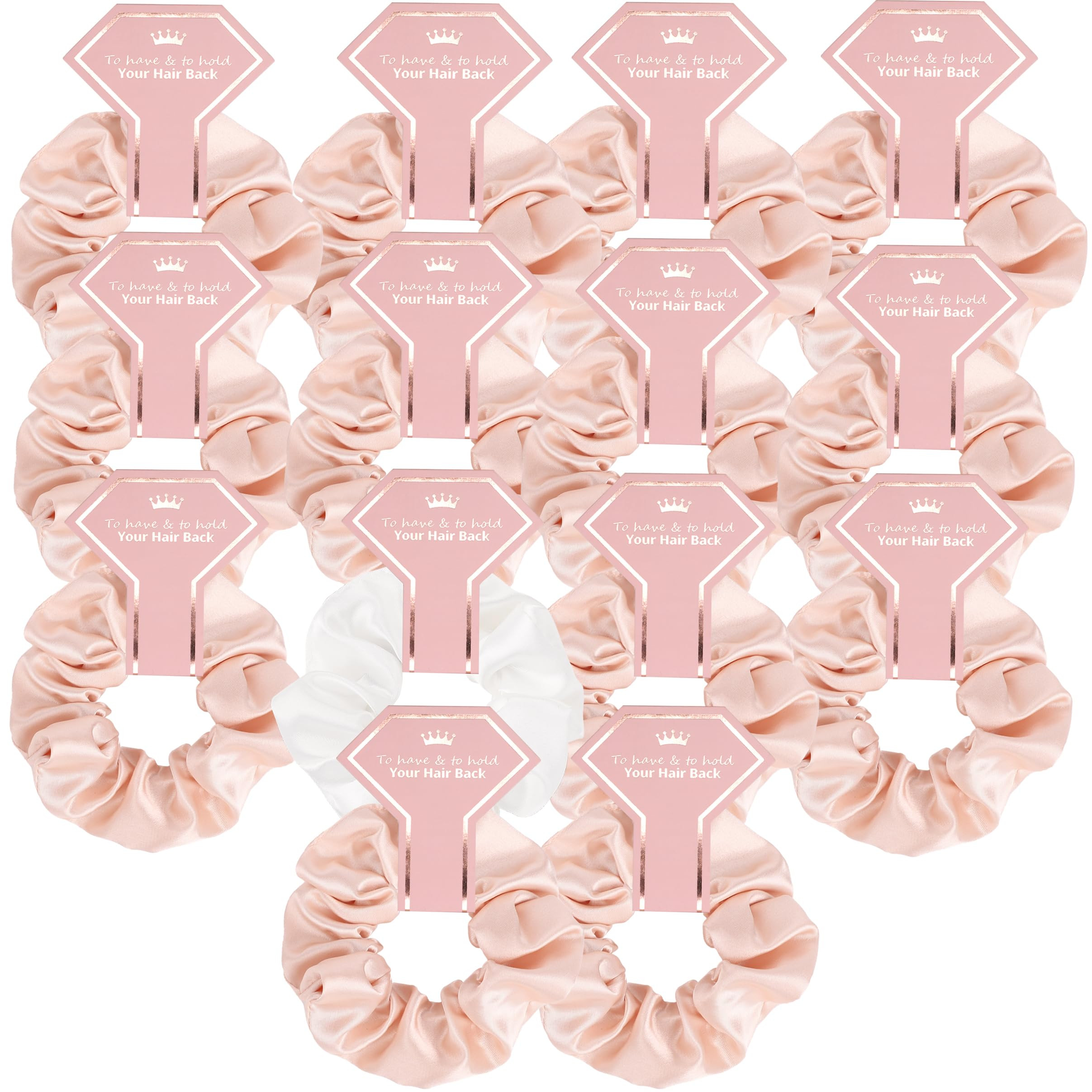 Satin Bridesmaid Scrunchies Bridesmaid Proposal Gifts Set of 14 Bachelorette Hair Ties Scrunchies... | Amazon (US)