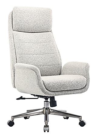 Realspace Modern Comfort Pizana Boucl Fabric High Back Executive Office Chair Light SandBrushed N... | Office Depot and OfficeMax 