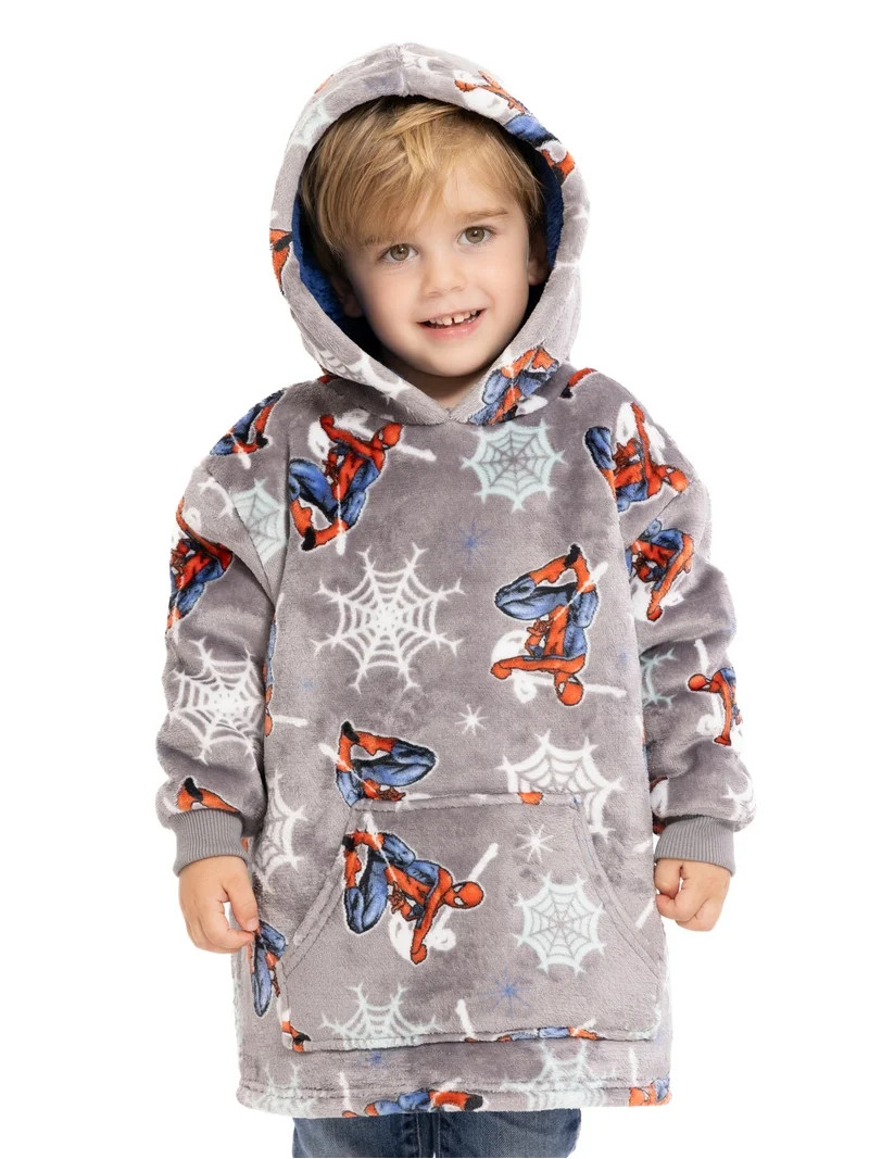 Spider-Man Toddler Boys Cozy Hoodie with Faux Shearling Lining, Sizes 12M-5T | Walmart (US)