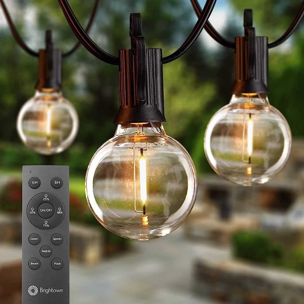 Brightown Led String Lights Outdoor 38Ft(28+10) with Remote, Patio String Lights for Outside with 17 | Amazon (US)