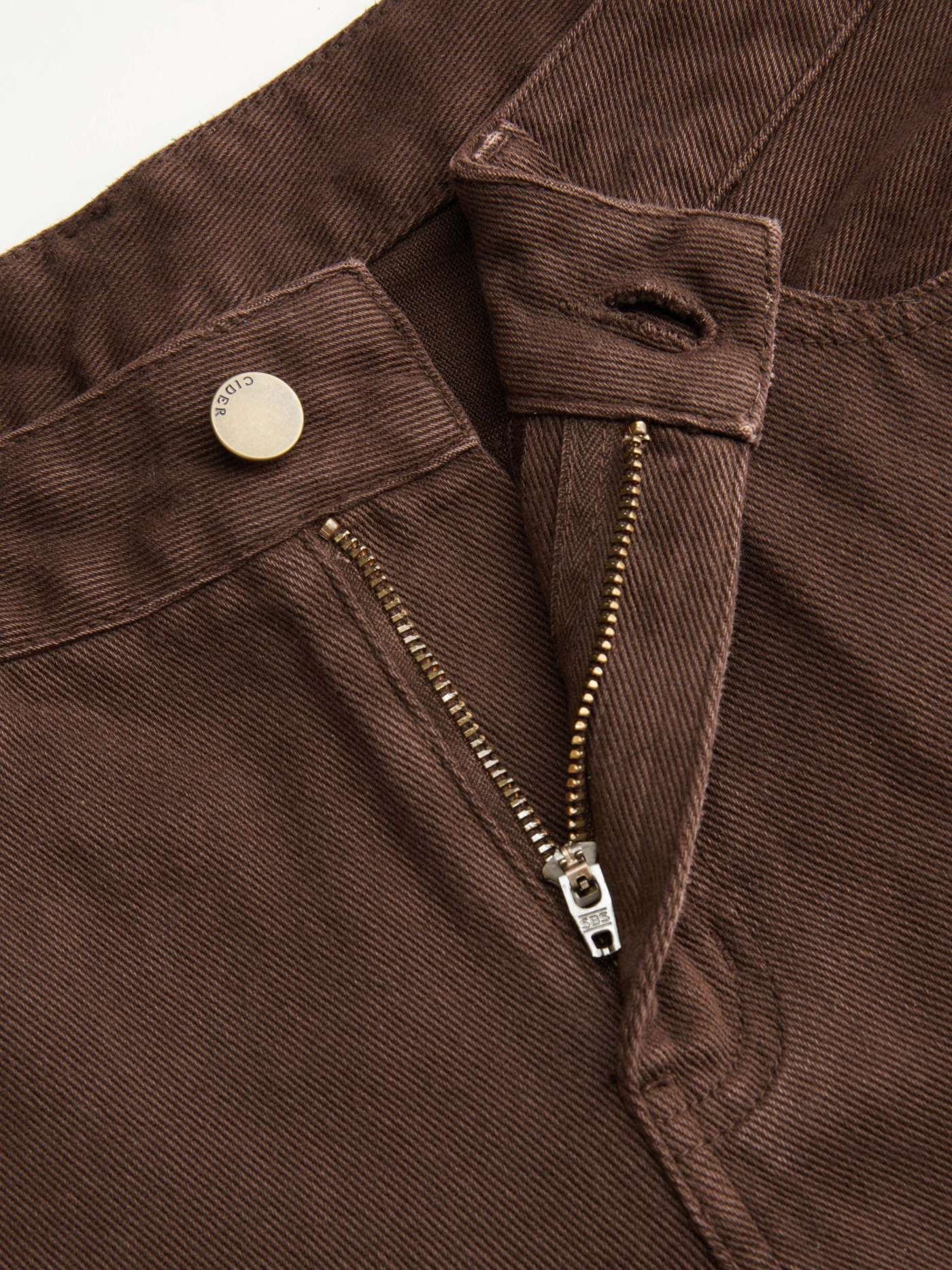 Denim Denim Low Rise Solid Pocket Barrel-leg Jeans For Daily Casual | Cider