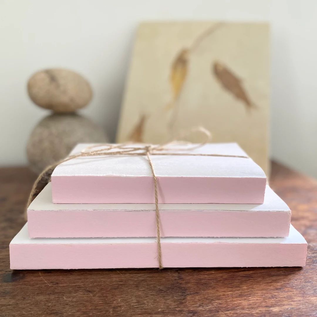Pale Pink Painted Farmhouse Book Stacks | Etsy (US)