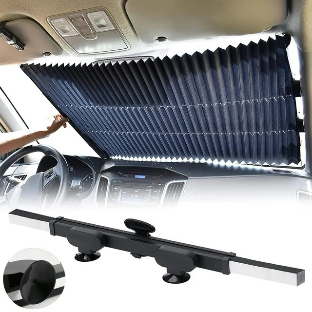 61" Retractable Windshield Sun Shade for Car, IC ICLOVER Large Sun Visor Protector Cover Blocks 9... | Walmart (US)