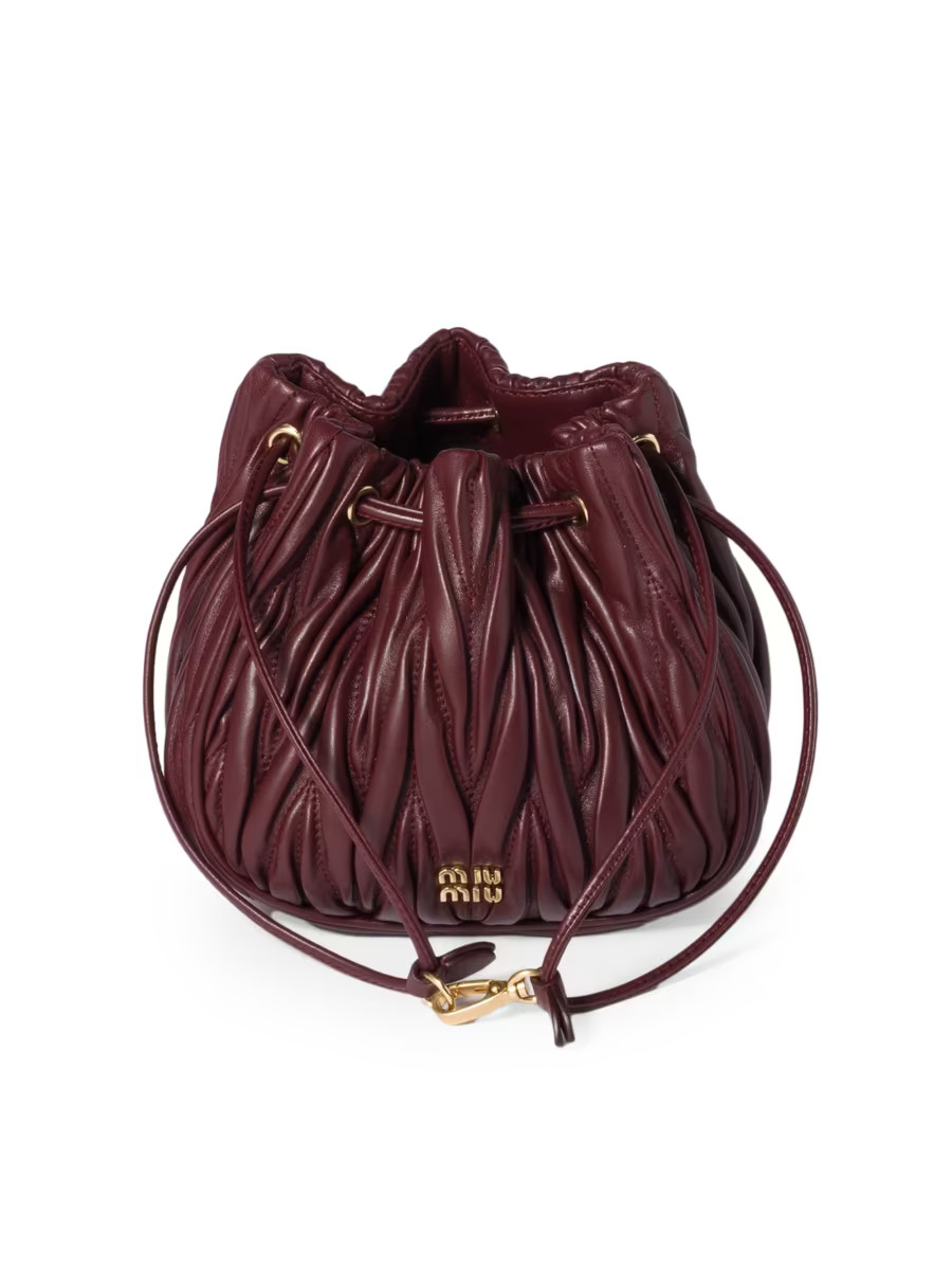 Miu Miu Matelassé Nappa Leather Pouch | Saks Fifth Avenue | Saks Fifth Avenue