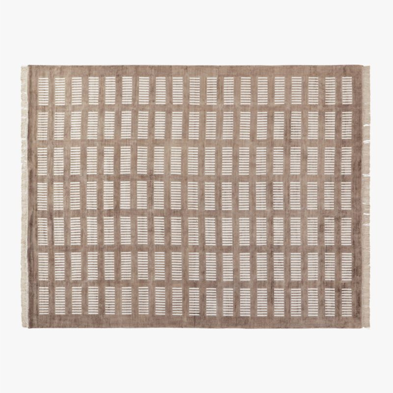 Alize Modern Handloomed Viscose Light Brown Area Rug 8'x10' + Reviews | CB2 | CB2