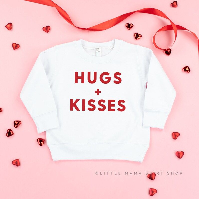 Hugs  Kisses  Valentine Sweater  Valentine Sweater for Kids | Etsy | Etsy (US)