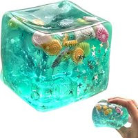 Ice Cube Cube Fidget Toys - Sensory Toys for Kids with Real Sea Shells, Squishy Fidget Toy for Kids & Adults | Non-Toxic Squeeze | AliExpress (US)
