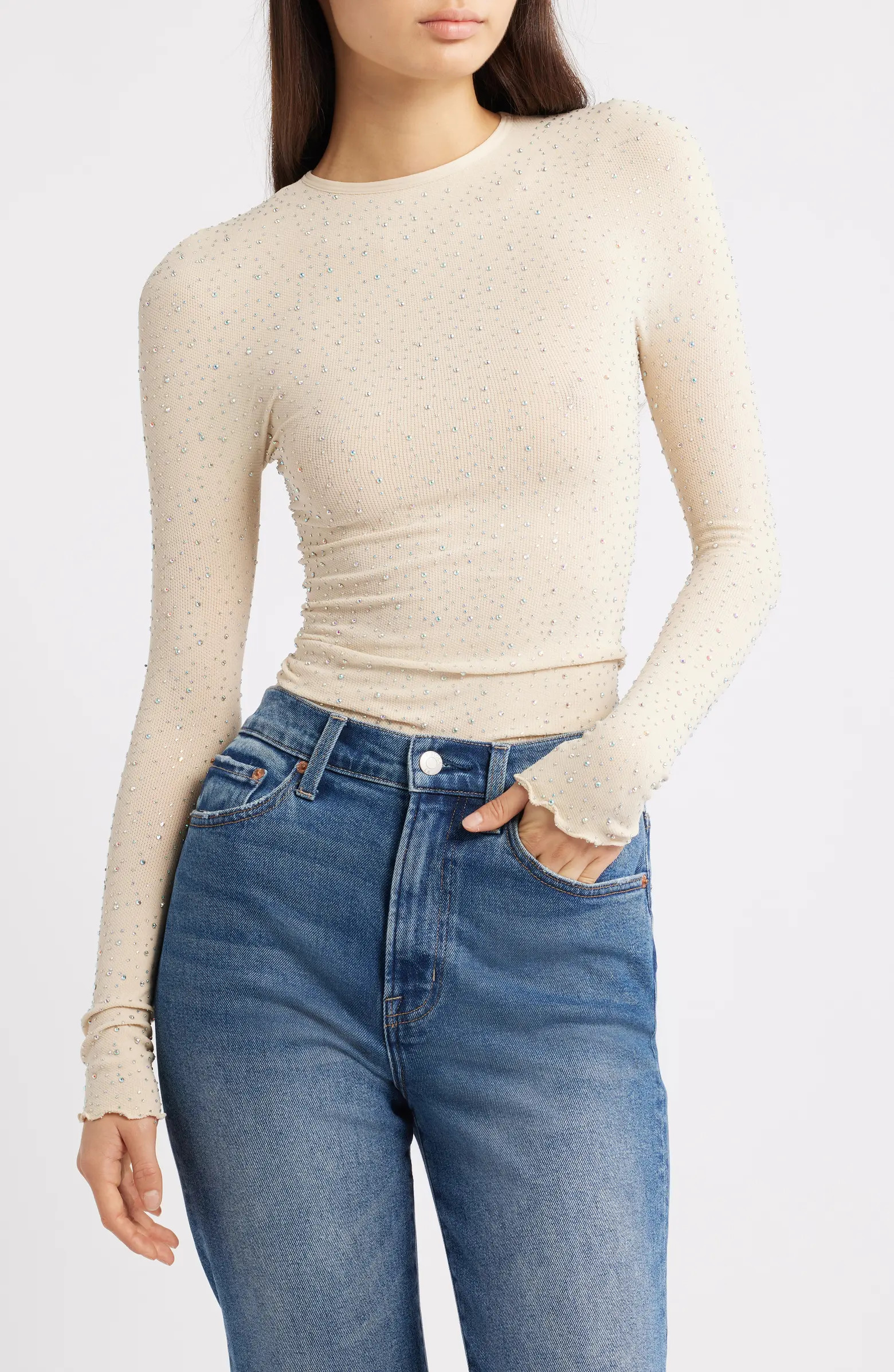 Night Sky Studded Rib Top | Nordstrom