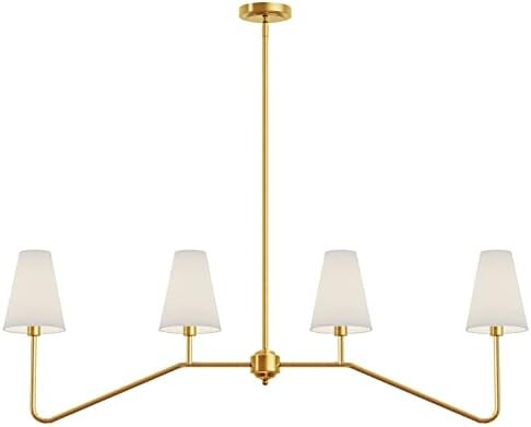 Electro bp;47"W 4-Light Linear Kitchen Island Lighting Fixture Classic Chandeliers Polished Gold ... | Amazon (US)