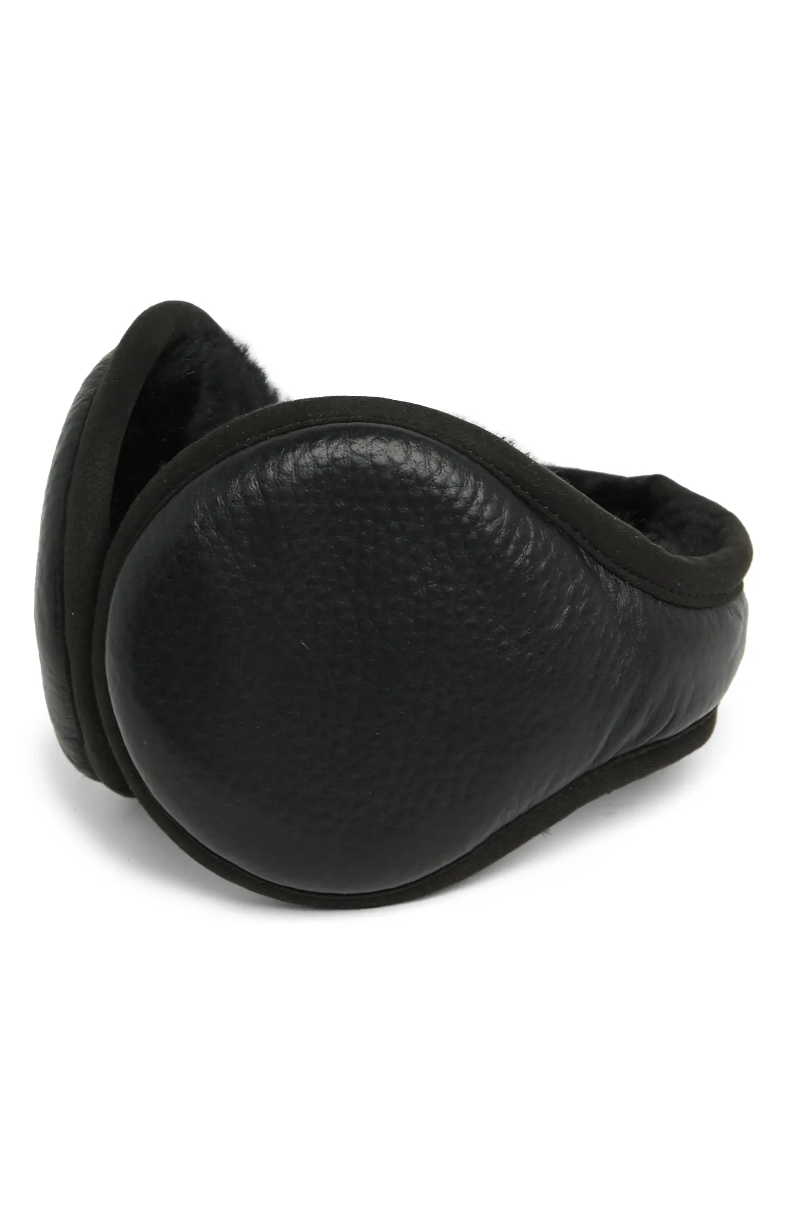 Leather Wrapped Genuine Shearling Ear Muffs | Nordstrom Rack