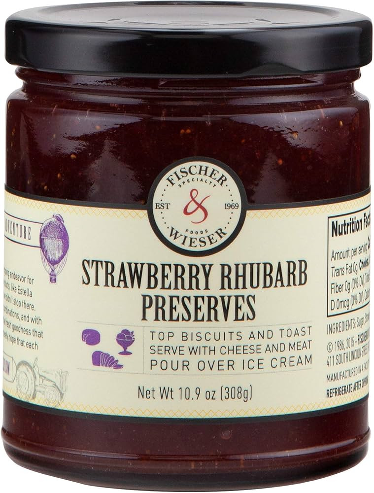 Fischer & Wieser Strawberry Rhubarb Preserves, 10.9 Oz., Pack Of 2 | Amazon (US)