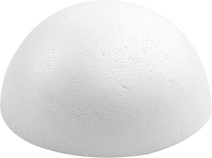 Crafjie 1PCS 11.81 Inchs White Foam Balls Half Round Polystyrene Half Foam Balls Craft Supplies H... | Amazon (US)