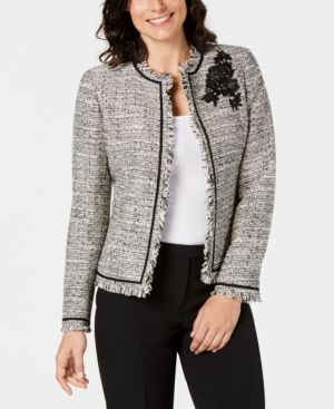 Kasper Open-Front Tweed Jacket | Macys (US)