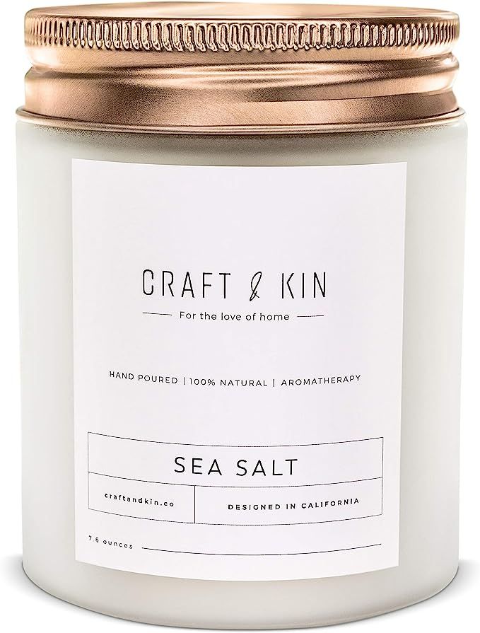 Premium Sea Salt Scented Candles, Highly Scented Sea Salt Beach Candle, All Natural Soy Candles S... | Amazon (US)
