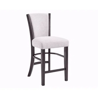 2Pc Contemporary Glam Upholstered Counter Height Dining Side Chair Padded Dove Gray Fabric Upholstery Seat Back Wooden Furniture | Wayfair North America
