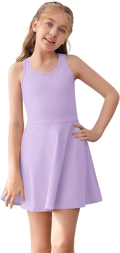 Aurgelmir Girls Sleeveless Tennis Dress Kids Racerback Golf Dress Outfit School Sports Dresses wi... | Amazon (US)