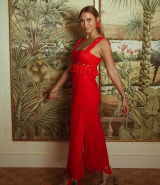 Antonio Melani x The Nat Note Cici Tassel Linen Blend Maxi Dress | Dillard's | Dillard's