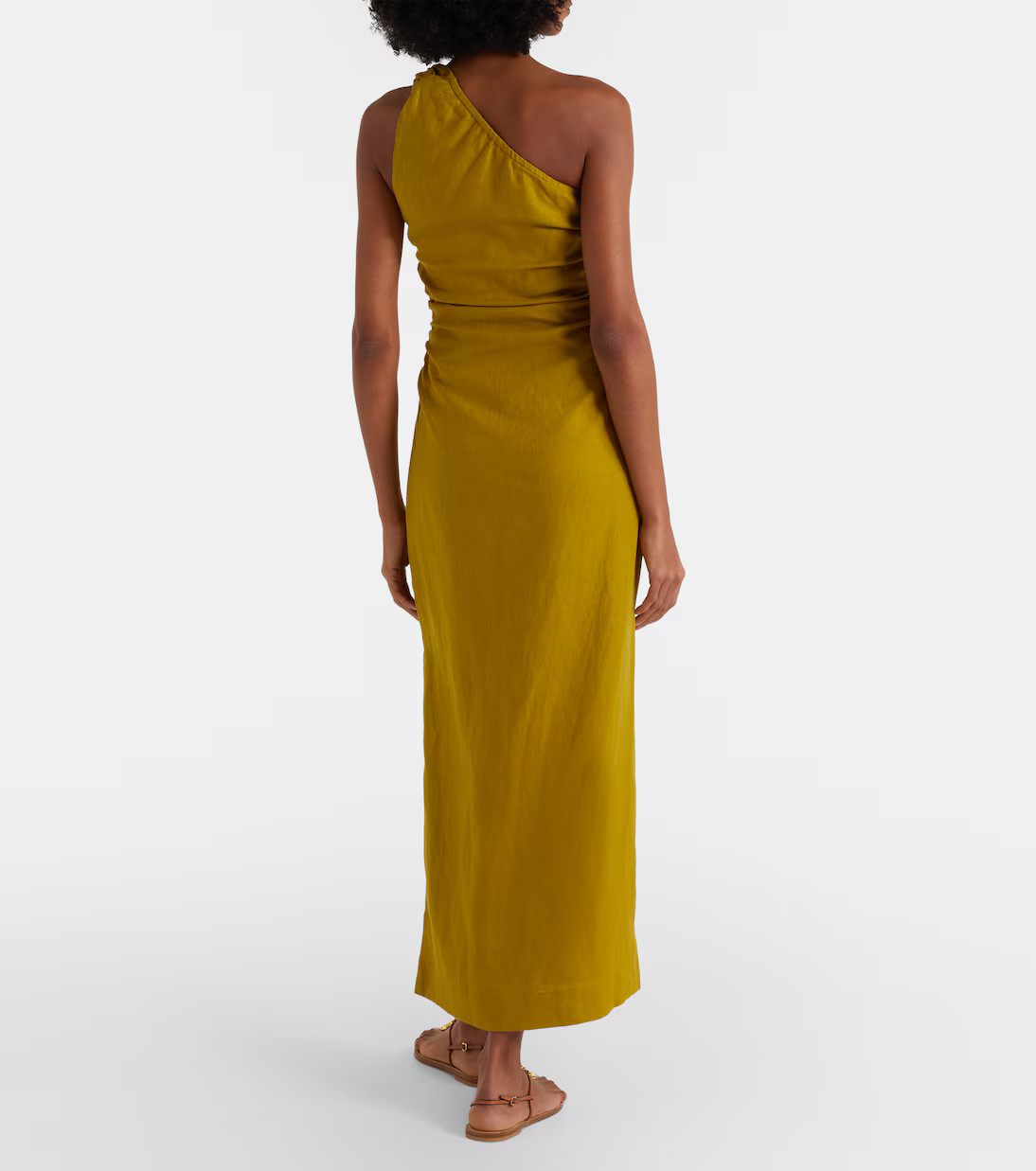 Jomana one-shoulder linen midi dress | Mytheresa (US/CA)