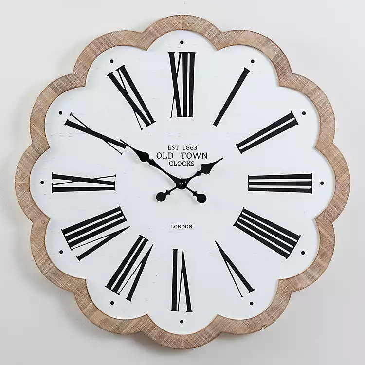 Adelyn Scalloped Edge Wood Clock | Kirkland's Home