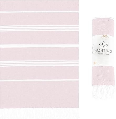 PESHTINO Turkish Beach Towel, Turkish Cotton, Quick Dry, Thin, Lightweight, Soft, Sand Free, Comp... | Amazon (US)