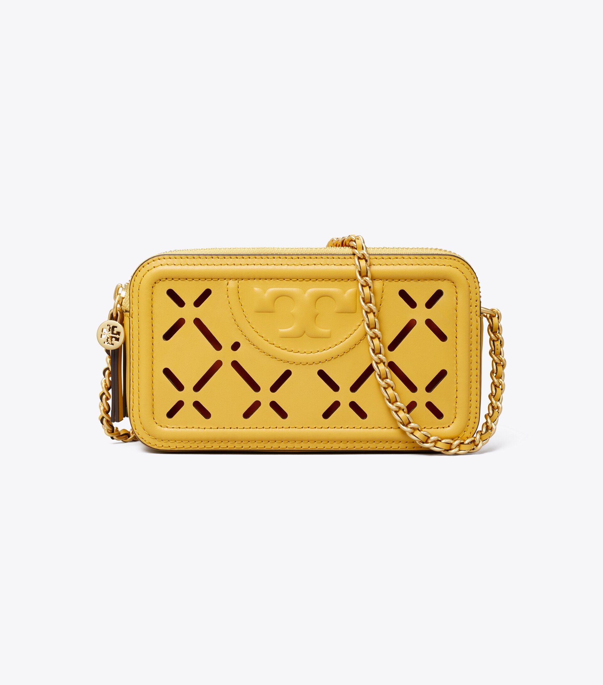 Fleming Diamond Perforated Double-Zip Mini Bag | Tory Burch (US)