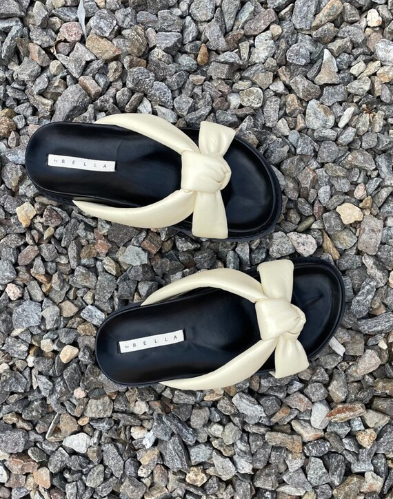 Brea Padded Knot Flat Slide Sandals | Etsy (UK)