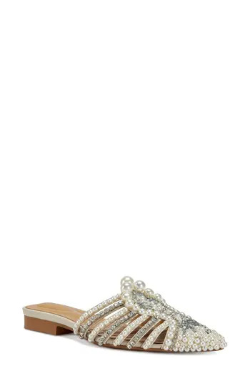 AZALEA WANG Adaline Pointed Toe Mule in Bone at Nordstrom Rack, Size 8 | Nordstrom Rack