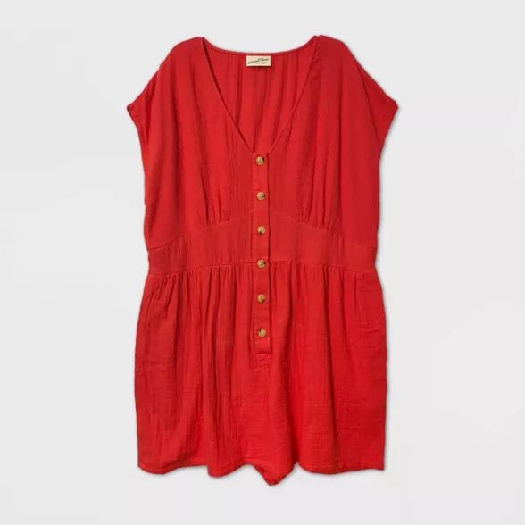 Women's Short Sleeve Kimono Button-Front Romper - Universal Thread™ | Target