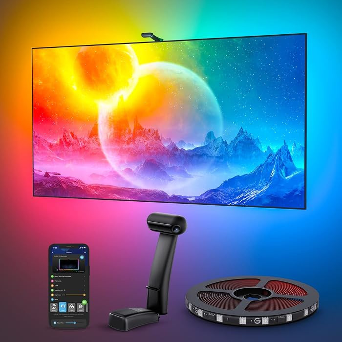 Govee Envisual TV Backlight T2 with Dual Cameras, 16.4ft RGBIC Wi-Fi LED Backlights for 75-85 inc... | Amazon (US)