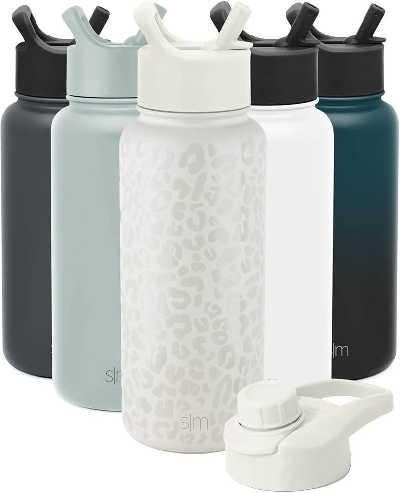 Simple Modern Water Bottle with Straw and Chug Lid Vacuum Insulated Stainless Steel Metal Thermos... | Amazon (US)