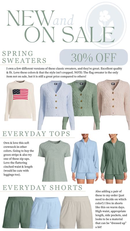 30% off with code SHORE. These spring new arrivals are such classics, and such a great price! I own and love the cable knit sweaters and the crewneck tee (in different colors). I plan to order some new colors today, as well as the cinched waist jacket and everyday shorts.

Sizing: I find this brand fits TTS, but if between sizes you can usually size down. In the sweaters I wear a size XS and in the tee I wear a S (I like these to be looser).

Lands’ End, classic style, preppy, affordable style, sale alert, flag sweater, Americana, Memorial Day weekend, timeless, discount code 

#LTKSeasonal #LTKfindsunder50 #LTKsalealert