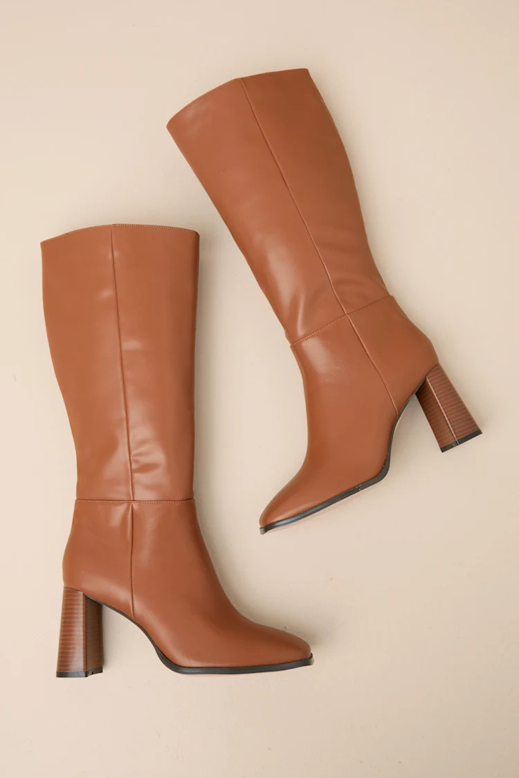 Reelee Tan Square Toe Knee-High Boots | Lulus