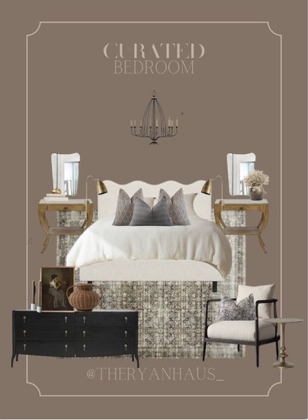 Curated Primary Suite

Bedroom bedroom decor , scalloped bed, nightstand, dresser , mirror, shield mirror, chandelier, bedding, pillows, block print pillows, home decor 

#LTKhome
