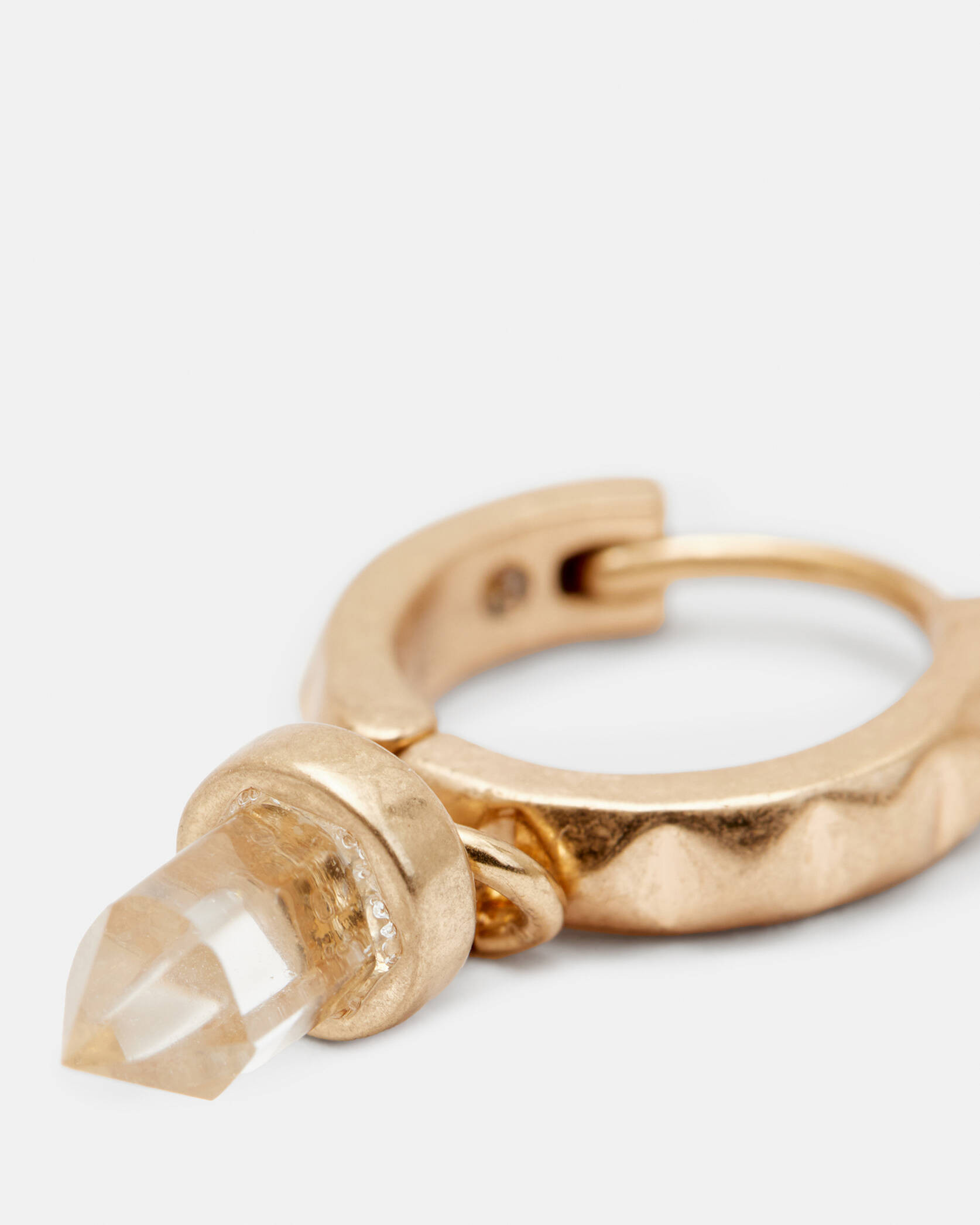 Eryka Spiked Pendant Hoop Earrings WARM BRASS/CRYSTAL | ALLSAINTS US | AllSaints US