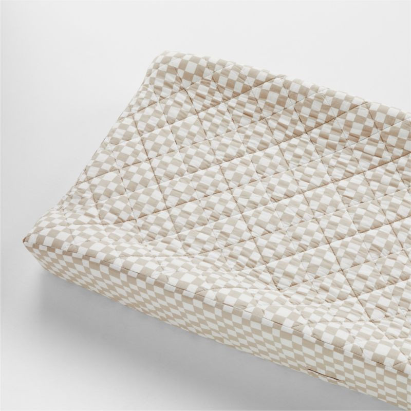 Venice Natural Taupe Organic Cotton Baby Changing Pad Cover by Leanne Ford + Reviews | Crate & Ki... | Crate & Barrel