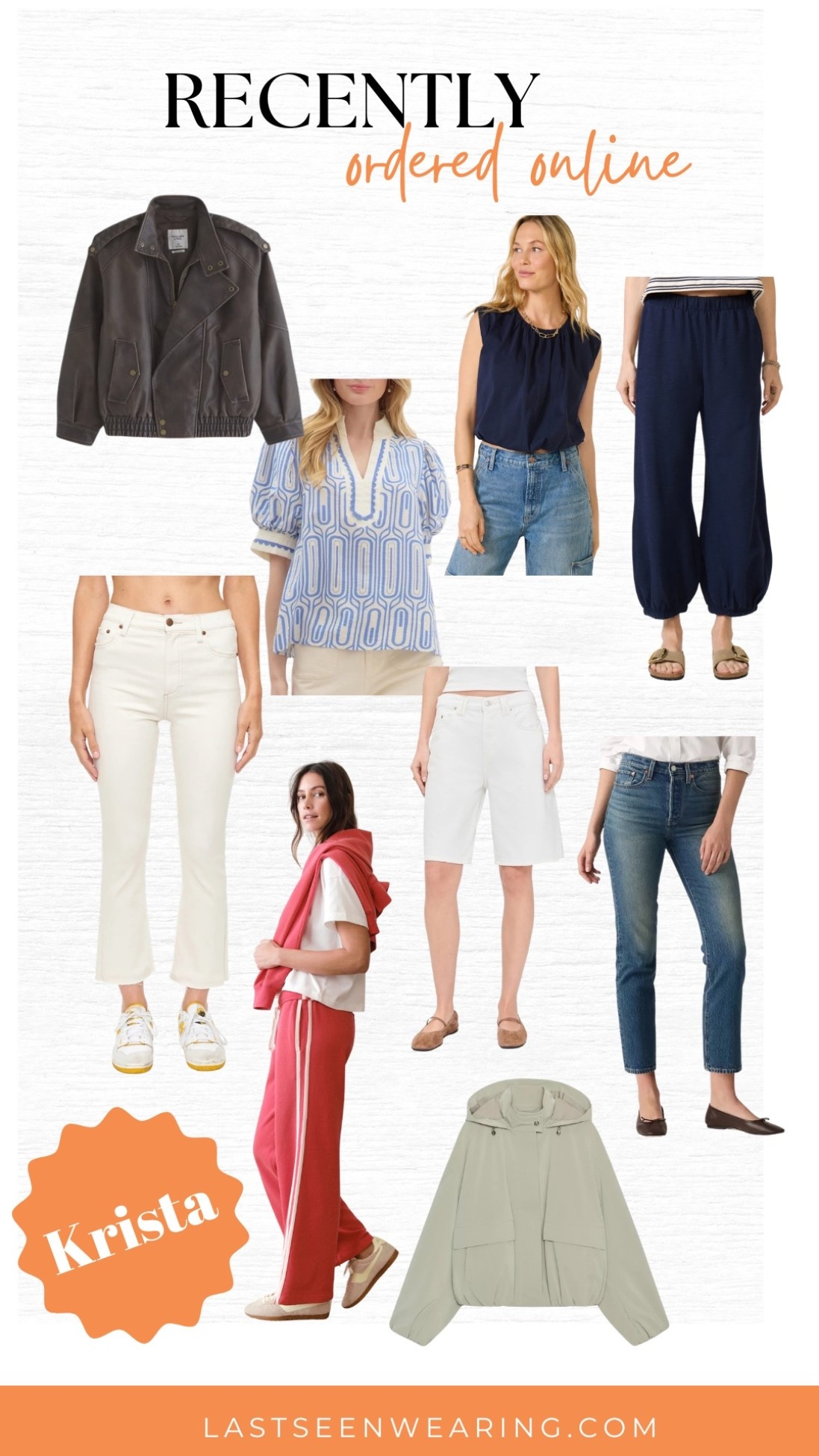 Recently Ordered Online - Krista
#leatherjacket #sweatset #whitejeans

#LTKActive #LTKOver40 #LTKSpringSale