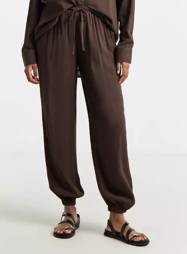 Buy SIMPLY BE  Chocolate Crinkle Balloon Trouser 22 | Trousers | Tu | Tu Clothing