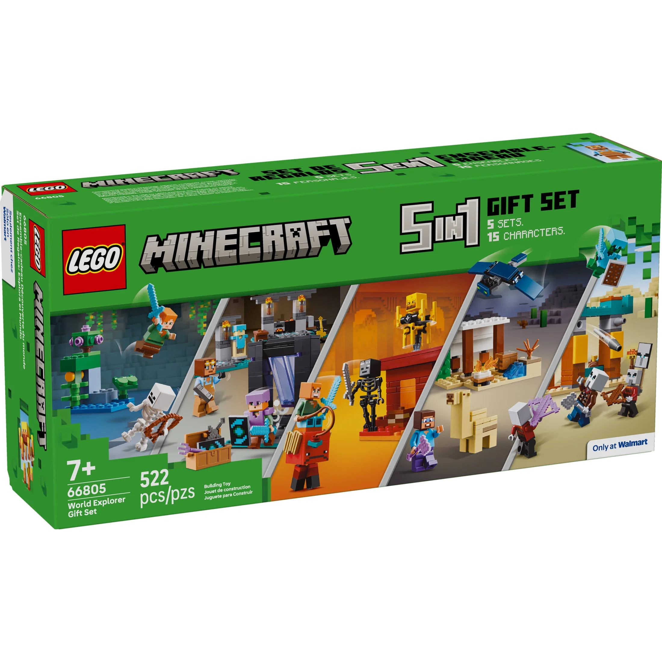 LEGO Minecraft Gift Set - 5 epic sets with 15 characters in 1 Box: Steve’s Desert Expedition, T... | Walmart (US)